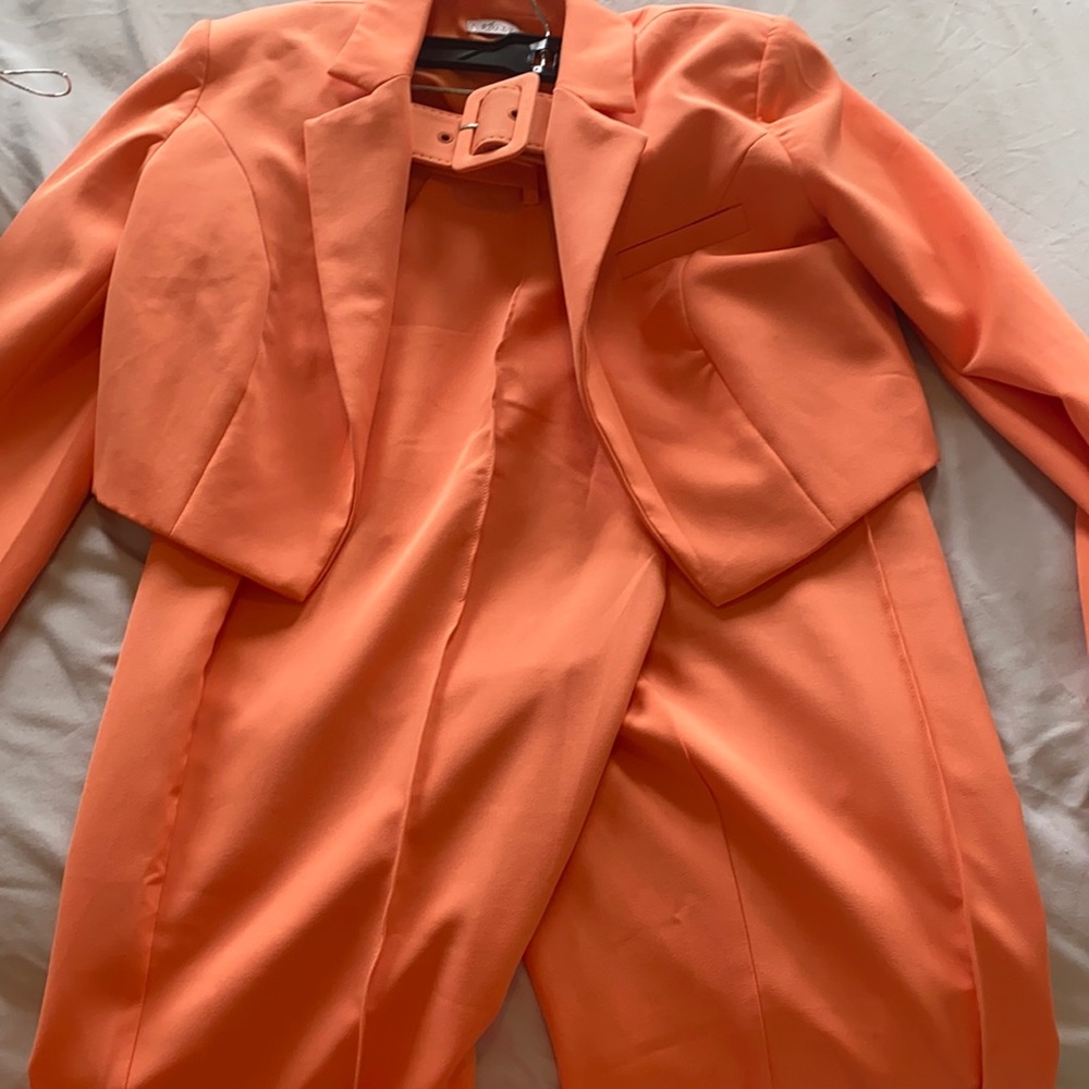TANGERINE PANT SUIT SET